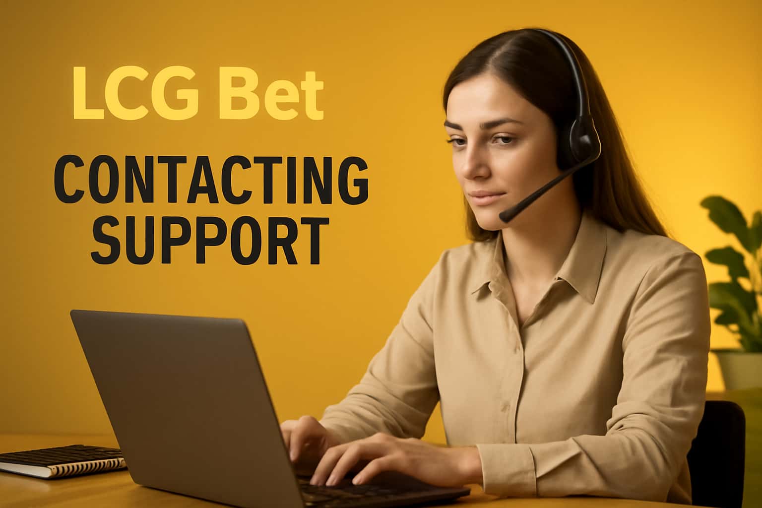 An informative graphic illustrating contact methods for LCG Bet Support.