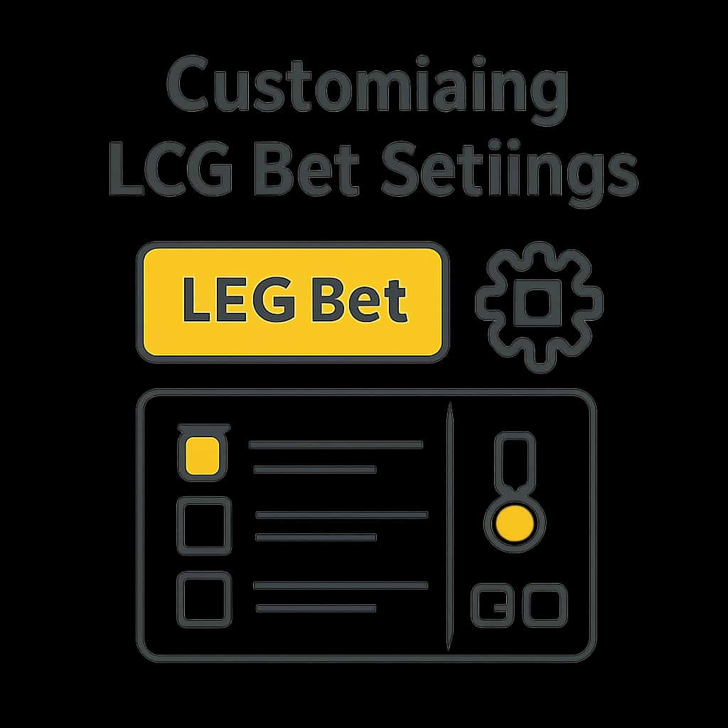 An educational diagram showing steps to customize LCG Bet settings.