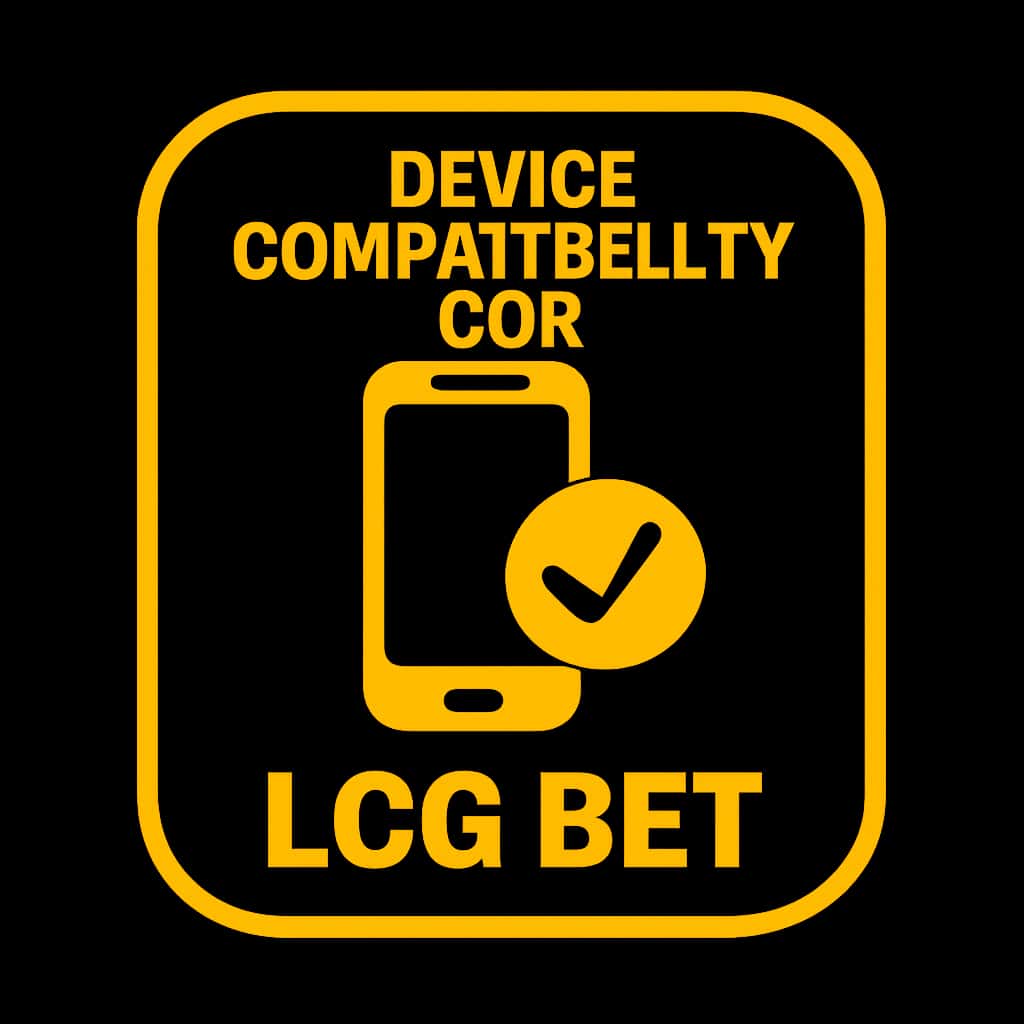 A badge depicting device compatibility for LCG Bet.