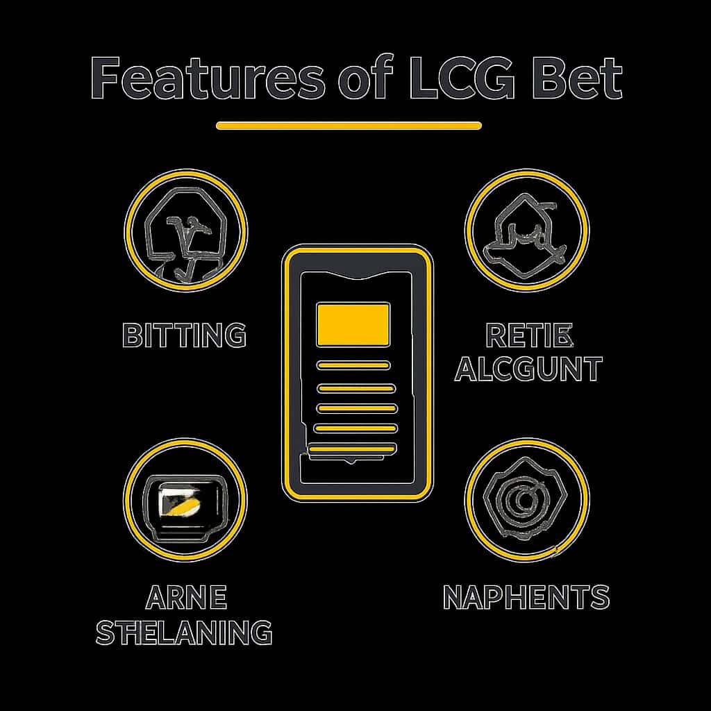 Diagram illustrating the features of the LCG Bet App.