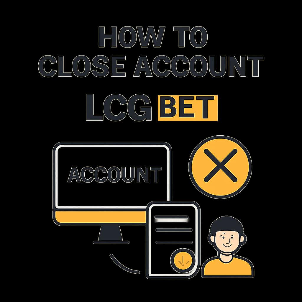 Illustration explaining the process of closing an LCG Bet account.