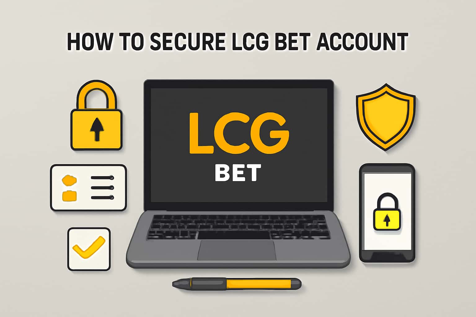 Informational graphic illustrating account security measures for LCG Bet.