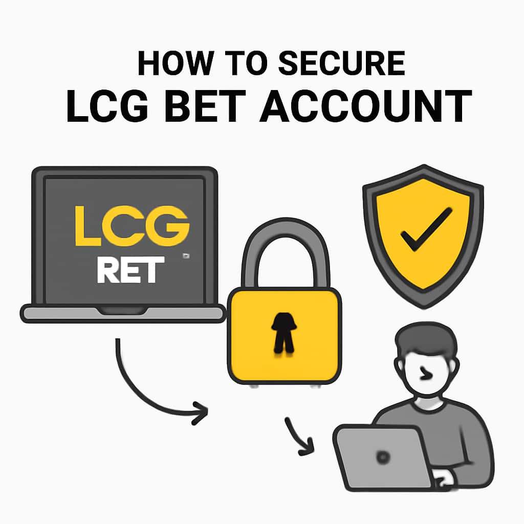Diagram outlining steps to secure LCG Bet account.