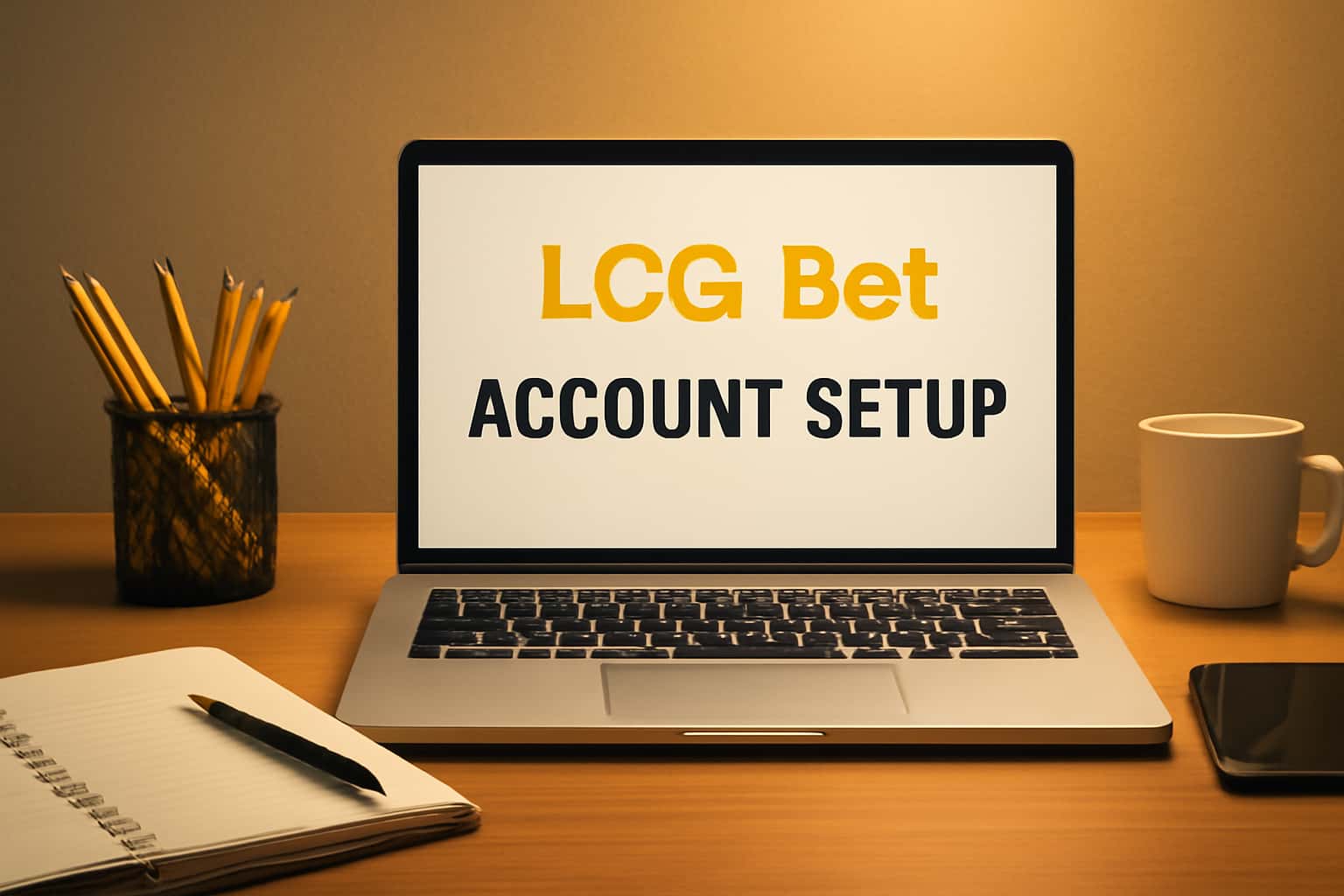 A visual representation of the LCG Bet account setup process.