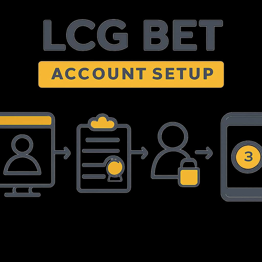 An educational illustration about LCG Bet account setup requirements.